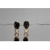 Handmade 18 Kt Yellow Gold Earrings with Real Natural Black Star Gemstones
